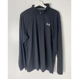 Under Armour Men's Size XL Pullover Sweater Quarter Zip Loose Heatgear Black